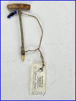 Vintage Native American Peace Pipe Handmade Genuine Bone Antler Indian Unused