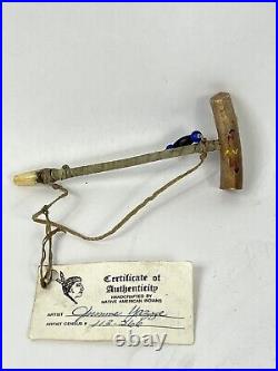 Vintage Native American Peace Pipe Handmade Genuine Bone Antler Indian Unused