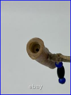 Vintage Native American Peace Pipe Handmade Genuine Bone Antler Indian Unused