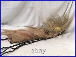 Vintage Native American Roach Porcupine & Deer Hair Hand Crafted 20 In Long