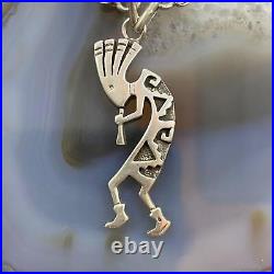 Vintage Native American Silver 5 Kokopelli Adjustable Necklace For Women