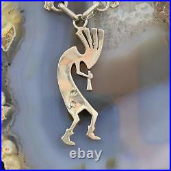 Vintage Native American Silver 5 Kokopelli Adjustable Necklace For Women