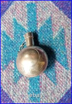 Vintage Native American Silver Tobacco Canteen with Gorgeous Stamped Design