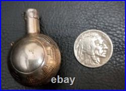 Vintage Native American Silver Tobacco Canteen with Gorgeous Stamped Design