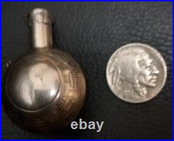 Vintage Native American Silver Tobacco Canteen with Gorgeous Stamped Design