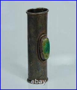 Vintage Native American Sterling Turquoise Bud Vase Cane Topper Fred Harvey Nava