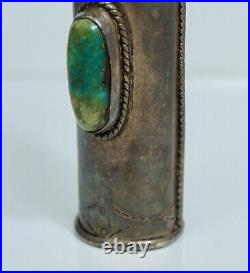 Vintage Native American Sterling Turquoise Bud Vase Cane Topper Fred Harvey Nava