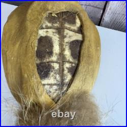 Vintage Native American Tribal Ceremonial Rattle Deer Hoof Turtle Shell Leather