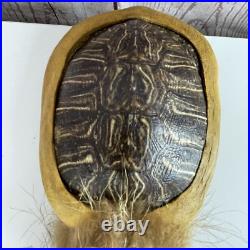 Vintage Native American Tribal Ceremonial Rattle Deer Hoof Turtle Shell Leather
