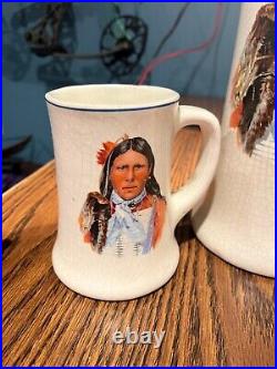 Vintage Native American mugs and Picture