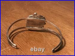 Vintage Navajo Rose Chee Turquoise Sterling Silver Bracelet Cuff