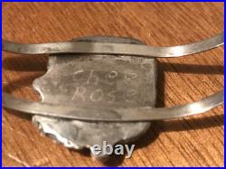Vintage Navajo Rose Chee Turquoise Sterling Silver Bracelet Cuff