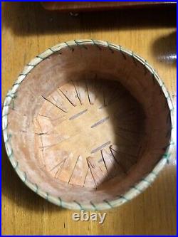 Vintage Ojibwa Native American Porcupine Quill Birch Basket- Catherine Baldwin