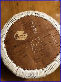 Vintage Ojibwa Native American Porcupine Quill Birch Basket- Catherine Baldwin