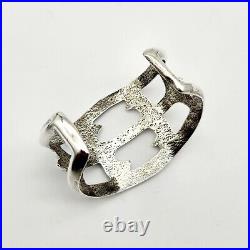 Vintage Old Pawn Navajo Sandcast Sterling Silver Cuff Bracelet Fits 7.5 65.8g