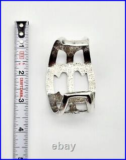 Vintage Old Pawn Navajo Sandcast Sterling Silver Cuff Bracelet Fits 7.5 65.8g