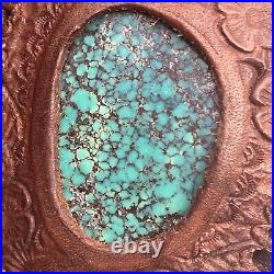 Vintage Rare Turquoise Leather Medicine Pouch Navajo Native American Handmade