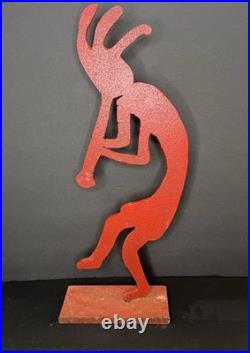 Vintage Red Kokopelli Metal Figurine Native American Southwest Decor 19