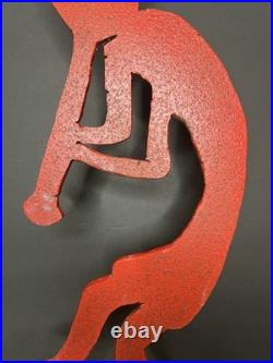 Vintage Red Kokopelli Metal Figurine Native American Southwest Decor 19