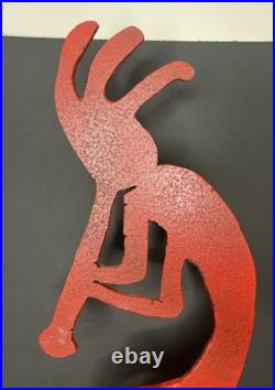 Vintage Red Kokopelli Metal Figurine Native American Southwest Decor 19