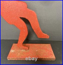Vintage Red Kokopelli Metal Figurine Native American Southwest Decor 19