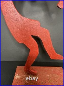 Vintage Red Kokopelli Metal Figurine Native American Southwest Decor 19
