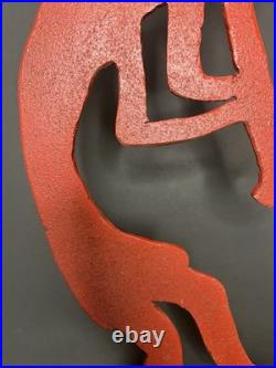 Vintage Red Kokopelli Metal Figurine Native American Southwest Decor 19