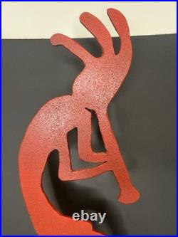 Vintage Red Kokopelli Metal Figurine Native American Southwest Decor 19