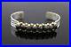 Vintage Signed N. Y. Native American Sterling Silver Hematite Cuff Bracelet 6.5