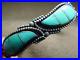 Vintage Signed Zuni Native American Sterling Silver Turquoise Cuff Bracelet