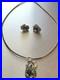 Vintage Sterling Silver Native American Turquoise Necklace And Earring Set