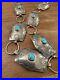 Vintage Sterling Silver & Turquoise Native American Signed CONCHO BELT 40 119g