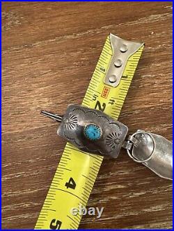 Vintage Sterling Silver & Turquoise Native American Signed CONCHO BELT 40 119g