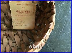 Vtg Cherokee Hemlock Bark Wilson Reed Wall Basket With Tag Native American