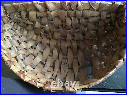 Vtg Cherokee Hemlock Bark Wilson Reed Wall Basket With Tag Native American