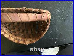 Vtg Cherokee Hemlock Bark Wilson Reed Wall Basket With Tag Native American