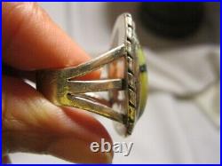 Vtg Native American Sterling Carico Lake Monster Ring Lots Of Character