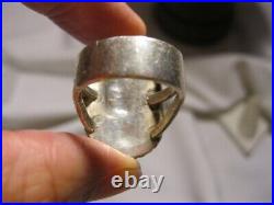 Vtg Native American Sterling Carico Lake Monster Ring Lots Of Character