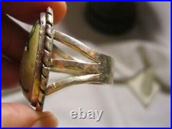 Vtg Native American Sterling Carico Lake Monster Ring Lots Of Character