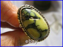 Vtg Native American Sterling Carico Lake Monster Ring Lots Of Character