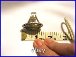 Vtg Native American Sterling Carico Lake Monster Ring Lots Of Character