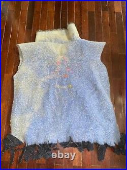 Vtg Wool Native American Southwest INDIAN PONCHO Vest Shirt Pullover Handmade