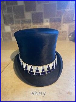 Wampum hat band glass native made Mountain Man rendezvous Cherokee regalia