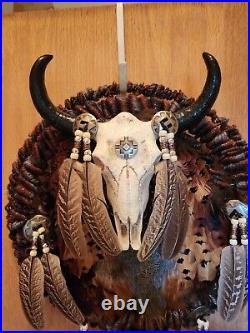 Western Southwest Native American Wall Decoration Dream Catcher Shield cow skull