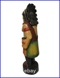 Wooden Look Out Cigar Indian Chief Warrior Western 3' Statue Native American