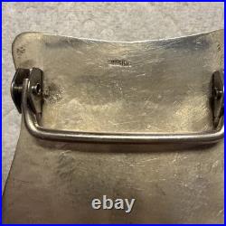 Zuni MIKE SIMPLICIO BELT BUCKLE Sterling Silver leaf and 2 Turquoise stones