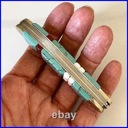 Zuni Turquoise Folding Pocket Knife 3.5 3Blade Southwest Inlay Handmade Old Ram